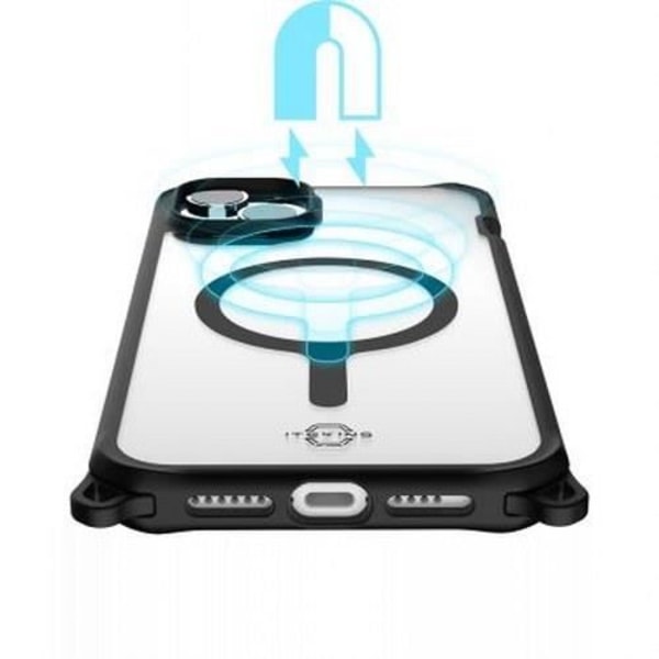 Hybrid R Sling Magsafe -vahvistettu kotelo iPhone 15 Itskins -puhelimelle - Läpinäkyvä musta Svart