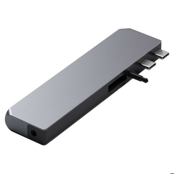 Hub för MacBook USB C till HDMI 4K, Ethernet, USB + 2 USB C, Satechi Gray