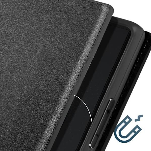 Fodral för Galaxy S24 Ultra-korthållare Videostöd Magnetic Flip Black Svart