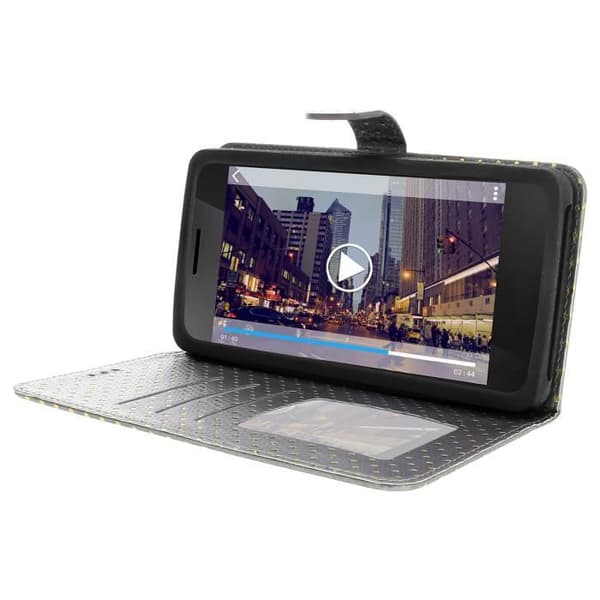 Universal Smartphone Case - AVIZAR - Silver - Eco-leather - Desk Stand - Built-in Mirror Pengar