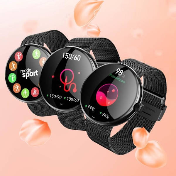 Connected Watch - Forever - Forevive 5 Fashion - Elegant - Sundhedssporing - Bluetooth-opkald Svart
