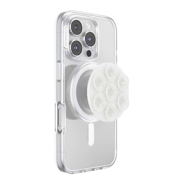 Stöd PopGrip MagSafe för Smartphone Samling Suck-Up PopSockets Transparent Vit