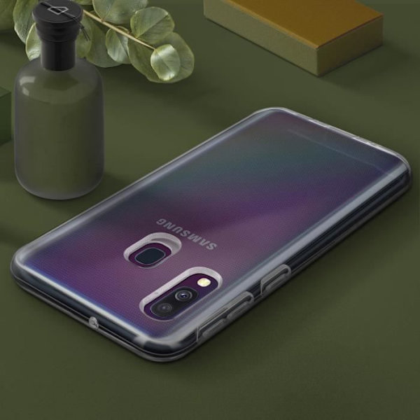 Coque - Samsung - Galaxy A40 - Beskyttelse i blødt stof - Silikone gel - Transparent hvid Klar vit