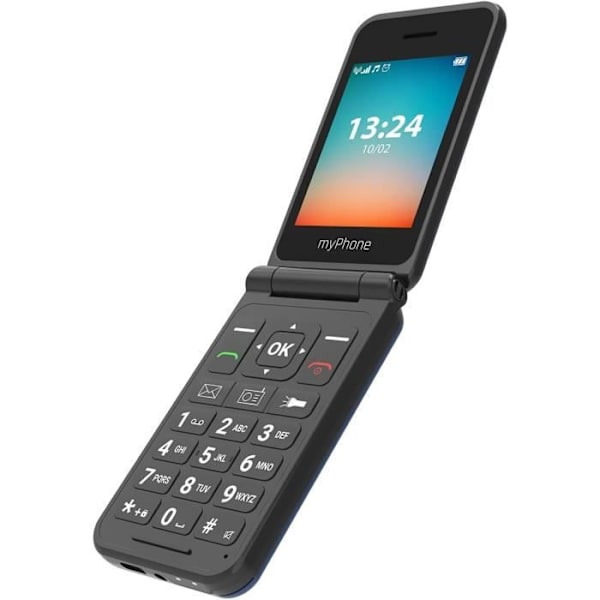 myPhone Flip LTE Mobiltelefon med Klap til Ældre Nødtast SOS 4G Volte Stort Batteri 1000 mAh op til 6 Dage uden Opladning