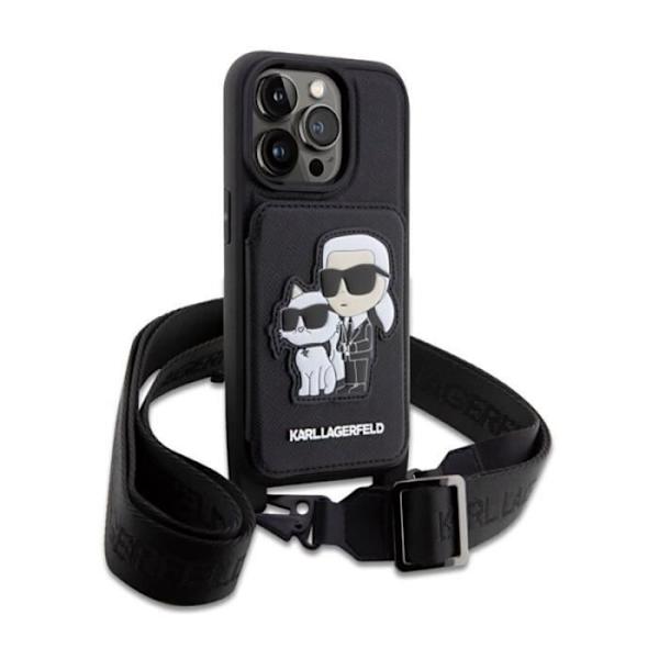 Karl Lagerfeld Crossbody NFT Saffiano Karl -amp Choupette - Etui til iPhone 14 Pro Max (sort) - 3666339123291