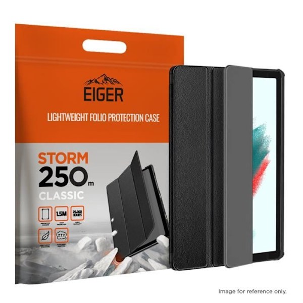 Etui til Galaxy Tab A8 10,5 tommer forstærket folio med magnetisk stativfunktion Eiger Black Svart