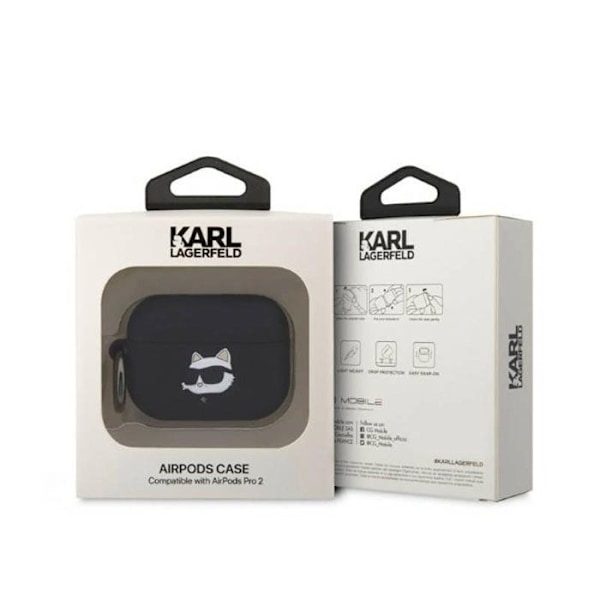 Karl Lagerfeld silikoneetui NFT Choupette Head 3D - AirPods Pro 2 (sort) - 3666339099268