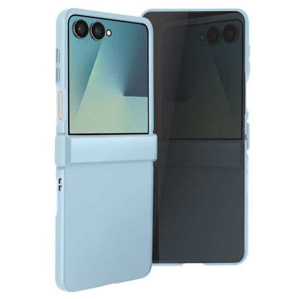 Coque för Galaxy Z Flip 7 Soft-Touch med Förstärkt Hinge Blå Blå