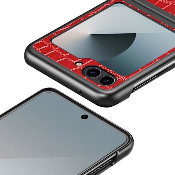 Etui til Samsung Galaxy Z Flip 6 Anti-Fingerprint Crocs Wild Series Rød Röd