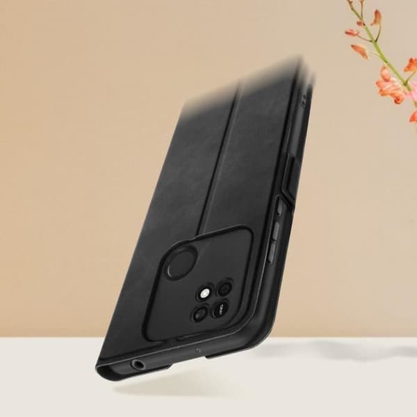 Xiaomi Redmi 10A etui - AVIZAR - Multifunktion Flip Dobbelt magnetisk lås - Sort Svart