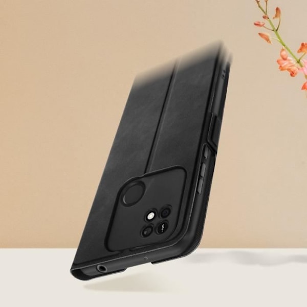 Xiaomi Redmi 10A kotelo - AVIZAR - Monitoiminen läppäinen kaksoismagneettilukko - musta Svart