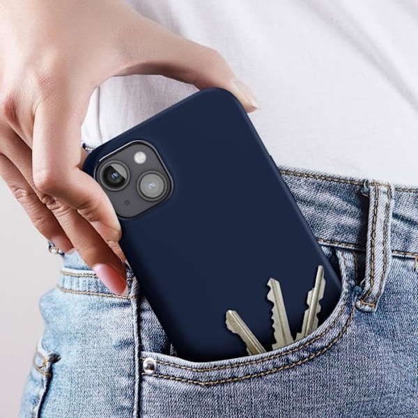 AVIZAR beskyttelsescover til iPhone 15 Plus - Halvstiv - Soft-touch - Midnatsblå Blå