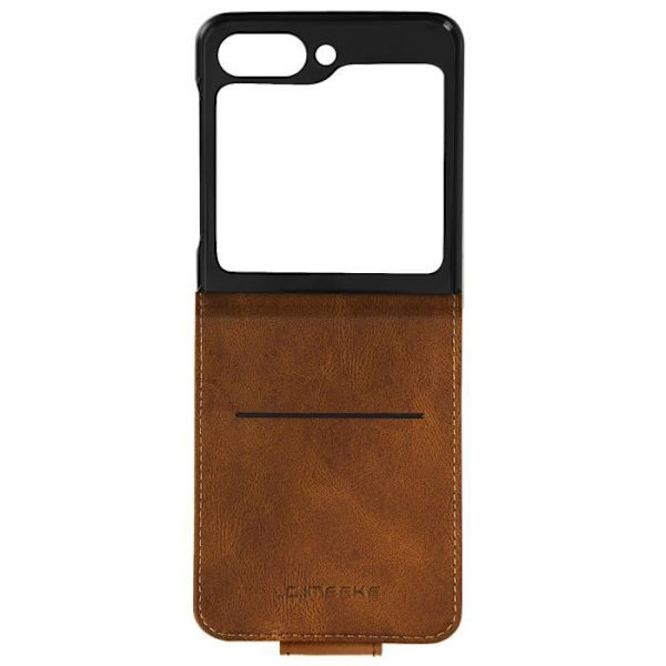 Etui til Samsung Galaxy Z Flip 5 - AVIZAR - Brun - Vertical Flip - Anti-RFID kortholder kastanj