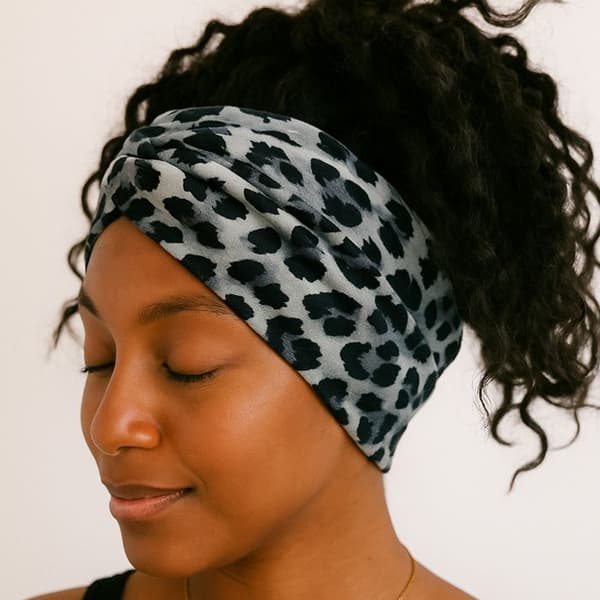 Bandeau - AVIZAR - Leopard Chic - Blødt Bomuld - Grå - Til Kvinder Grå