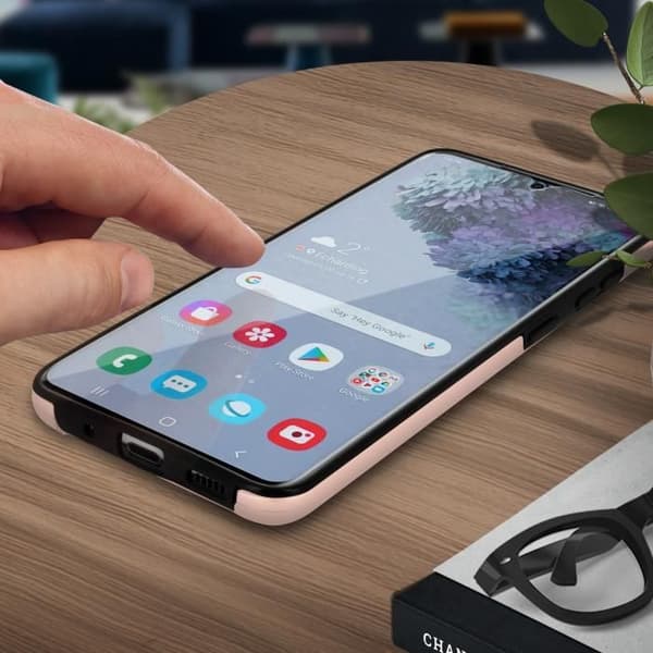 Etui - Samsung - Galaxy S20 - Hård rygbeskyttelse - Blød frontbeskyttelse - Pink Ros