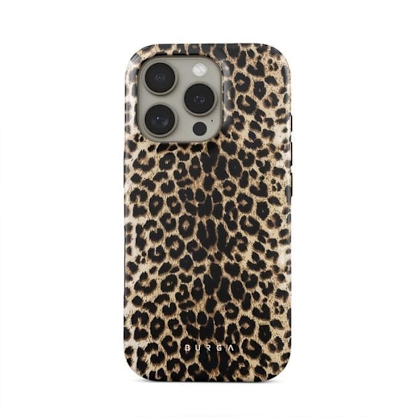 Coque pour iPhone 16 Pro Max MagSafe Tough Antichocs Modèle Player Burga Léopard kastanj