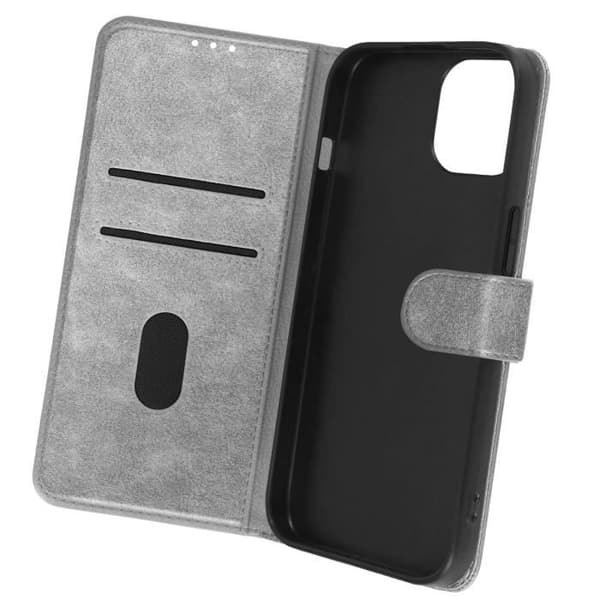 Cover til iPhone 15 - AVIZAR - Chesterfield - Wallet Flip - Video Support funktion - Grå Grå