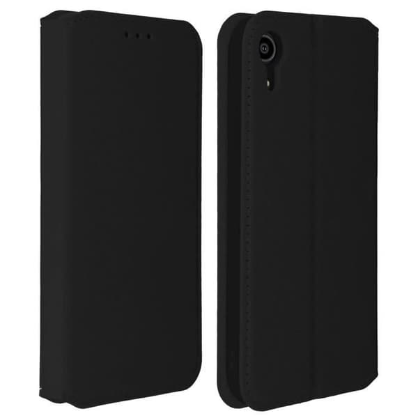 Housse - AVIZAR - iPhone XR - Øko-læder - Sort - Støttefunktion Svart