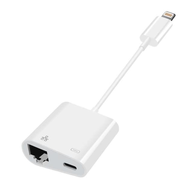 Lightning til Ethernet-adapter - Hvid - 10/100LAN - Plug and Play - Kompakt design - 16cm