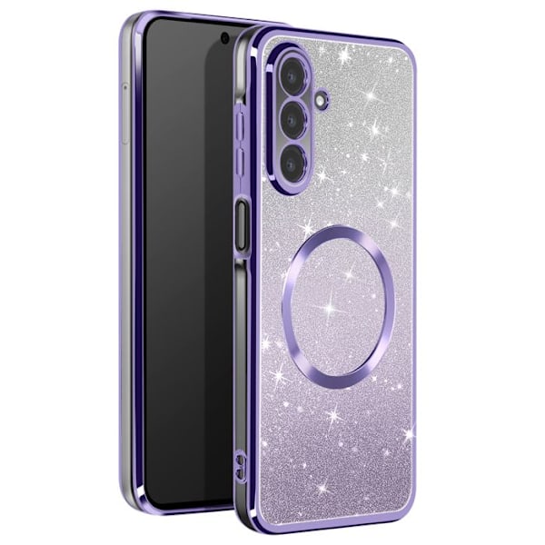 Coque MagSafe för Samsung Galaxy A26 Silikon Glittrig Lila Lila