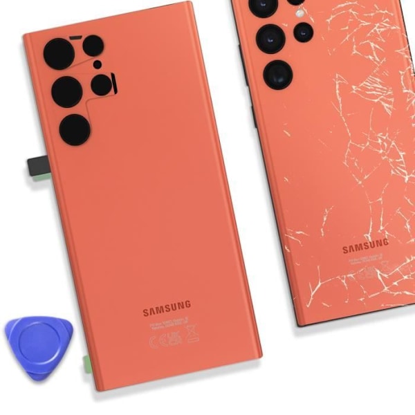 Udskiftningsglas bagpå - AVIZAR - Samsung Galaxy S22 Ultra - Rød Röd