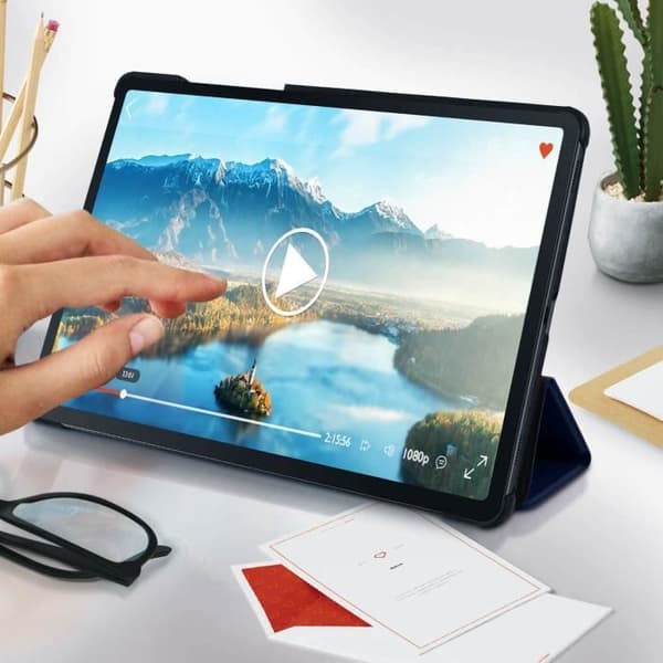 Etui - Samsung - Galaxy Tab S5e - Ekoskinn - Videostöd - Nattblå Midnattsblå