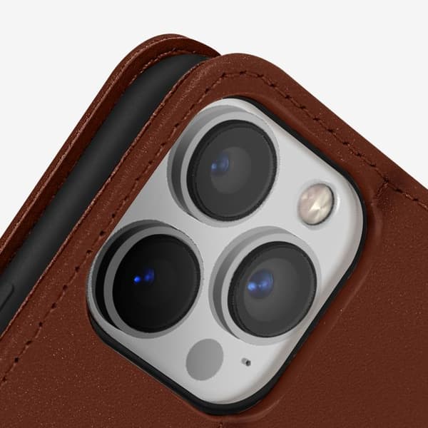 iPhone 13 Pro Max - AVIZAR - Premium Nahka - Korttipidike - Video Tukeminen - Ruskea Brun