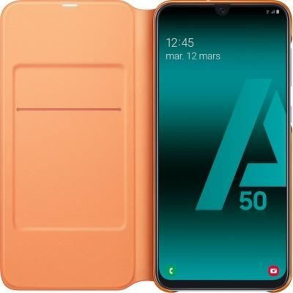 Flip Lompakko - Samsung - Galaxy A50 - Pehmeä - Läppä - Valkoinen hvid