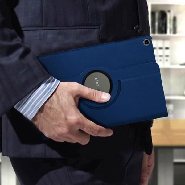 Etui - Samsung - Galaxy Tab A 10.1 2019 - 360° Rotationsstøtte - Fuld Beskyttelse - Mørkeblå Mörkblå