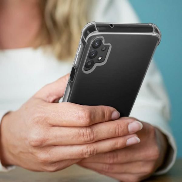 Skyddspaket för Samsung Galaxy A32 5G mjukt fodral + genomskinligt härdat glas