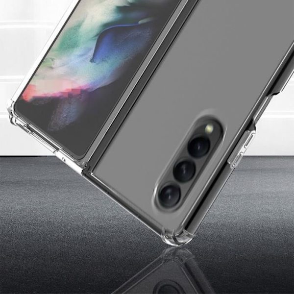 AVIZAR Skyddsfodral för Samsung Galaxy Z Fold 4, mjuk silikon med tydliga stötsäkra hörn Transparent
