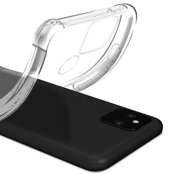 Etui og beskyttelsesfilm - AVIZAR - Google Pixel 5 - Blød silikone - Hærdet glas - 360° beskyttelse Vit