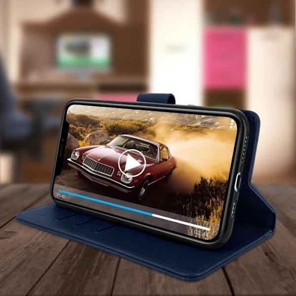 AVIZAR iPhone 11 Pro Max Fodral - Korthållare Fodral Stativfunktion - Midnattsblå Blå