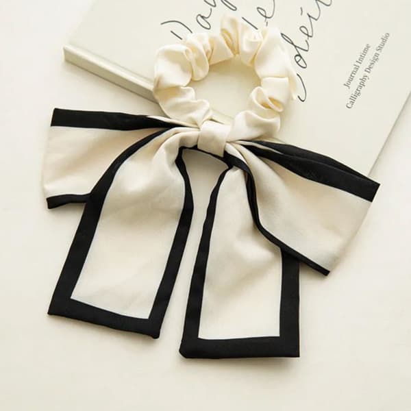 Chouchou - AVIZAR - Butterfly Bow - Satin - Hvid - Elegant Vit