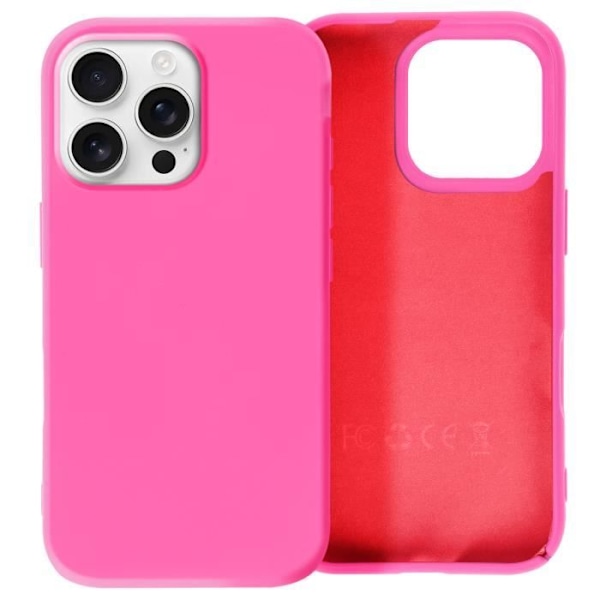 Coque för iPhone 16 Pro Semi-rigida Soft-touch Anti-fingeravtryck Fuchsia Rosa