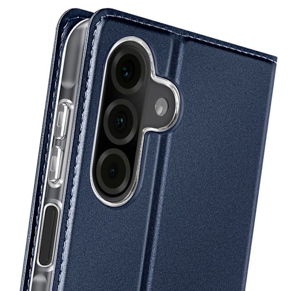 Étui för Samsung Galaxy A26 Satiné Effekt Korthållare Video Stöd Dux Ducis Mörkblå Blå