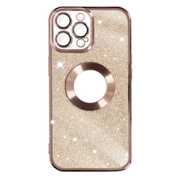 Coque iPhone 12 Pro Max - Protecam - Paillette Rose - Silikonegummi - Fleksibel - Kromet Rosa