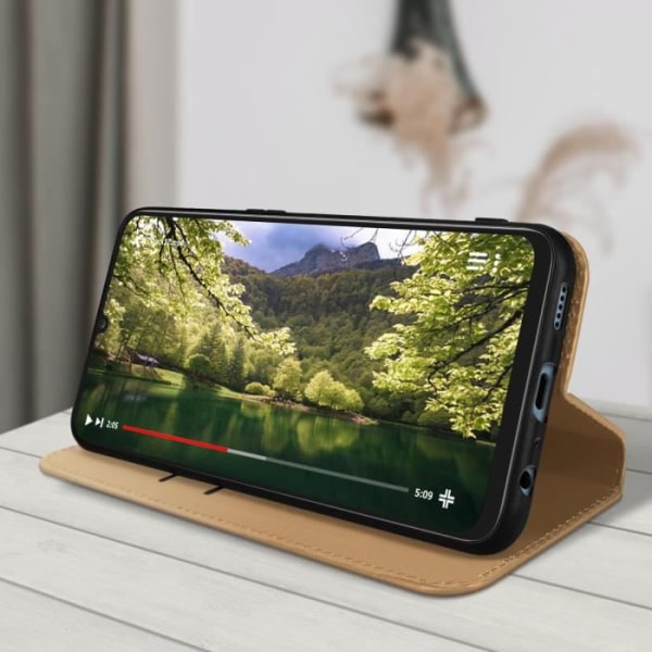Honor X7 Fodral - AVIZAR - Plånboksfodral - Gul - Stativfunktion - Kortfack gyllene