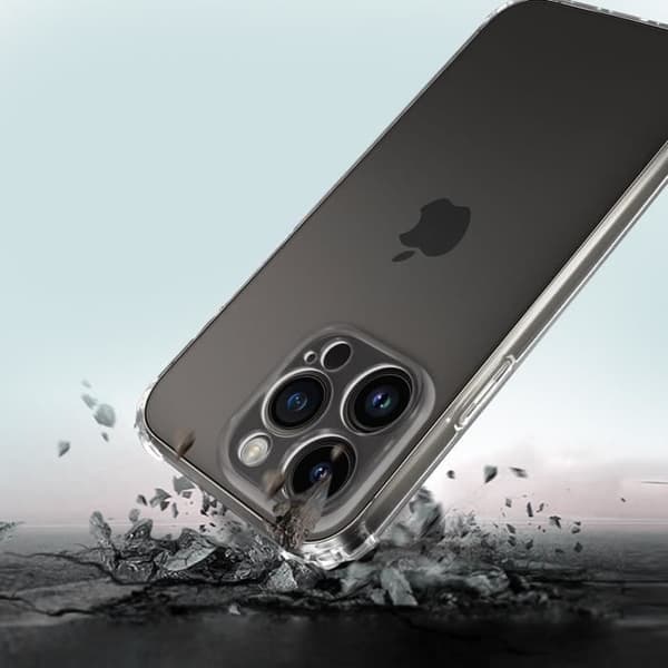 Coque iPhone 14 Pro - AVIZAR - Silikone Gel Blød - Stødabsorberende - Transparent - Glat Transparent