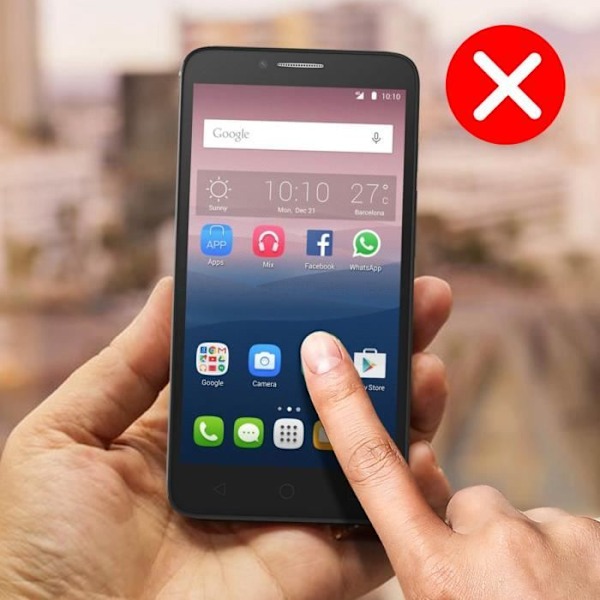 Vitre Tactile - ALCATEL - One Touch Pop 3 - Sort - Tempereret glas - 5.5 tommer Svart
