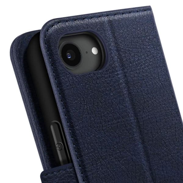 Portemonneeetui til iPhone 17. serie Chesterfield Prægning Standfunktion Mørkeblå Blå
