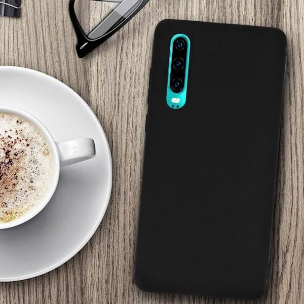 Coque - AVIZAR - Huawei P30 - Blød - Stødabsorberende - Mat Finish Svart