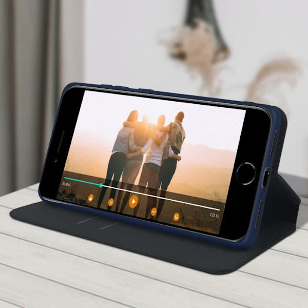 iPhone SE 2020 / 8 / 7 Fodral Folio Plånbok AVIZAR - Stödfunktion - Blå färg Blå