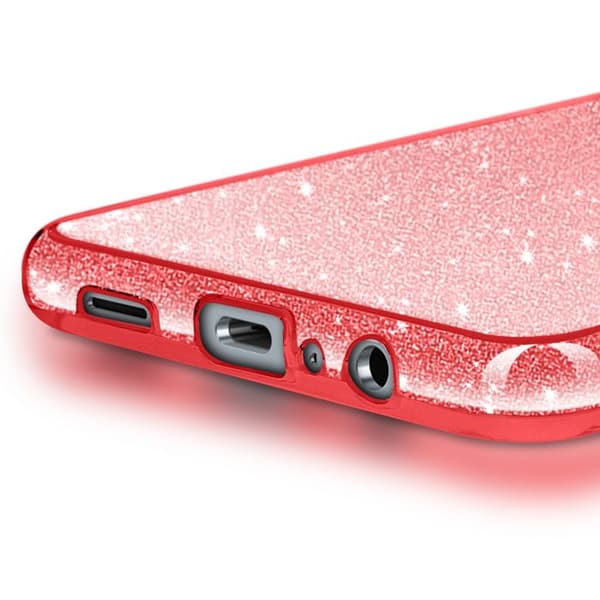 Glittrande skyddsfodral för Samsung Galaxy A06, stöttåligt, röd Röd