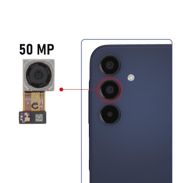 Pääkameran takakamera AVIZAR Samsung Galaxy A15 - Musta - 50MP Svart