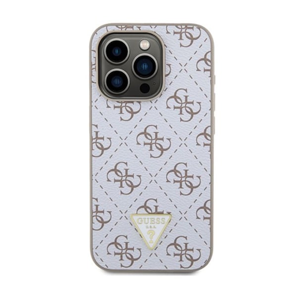 Guess 4G Triangle Metal Logo - Etui til iPhone 15 Pro (hvid)