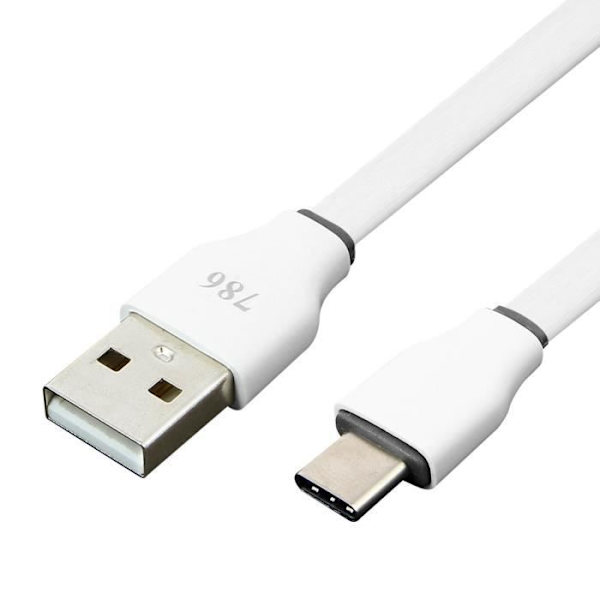 USB till USB Typ C-kabel 3m snabbladdning och synkronisering - Vit