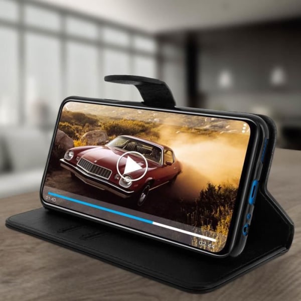 Hynde - AVIZAR - Huawei P Smart Z/Y9 Prime 2019 - Etui med kortplads - Støttefod - Sort Svart
