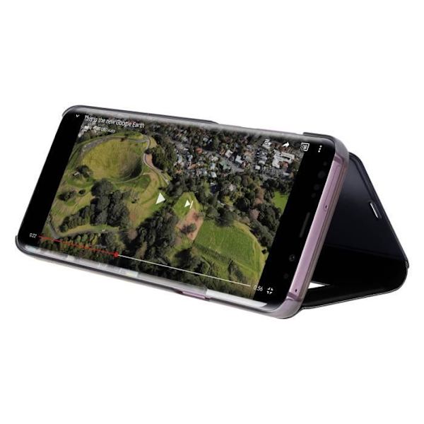 Housse - MÄRKE - Galaxy S9 Plus - Hård Skal - Spegel Etui - Stöd Funktion Svart