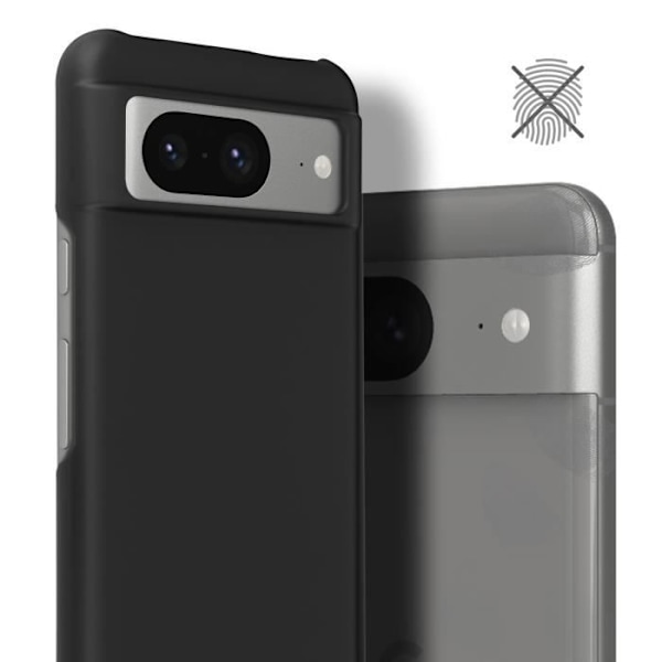 Coque til Google Pixel 8 - AVIZAR - Sort - Hårdt Polycarbonat - Anti-fingeraftryk Finish - Letvægts Design Svart